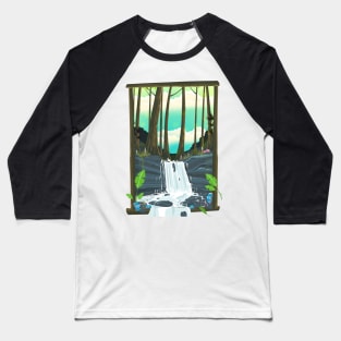 Jungle Waterfall Baseball T-Shirt